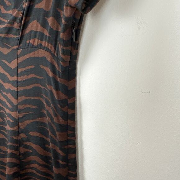 Madewell V Neck Mini Dress Abstract Animal True Black Zebra Viscose US 2 NWT - Picture 13 of 14